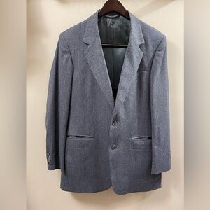 Vintage JOHN PEEL Ltd. 3 Piece Wool Suit Grey with White Pin Striped.